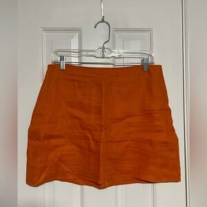 Orange linen skirt from Reformation